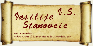 Vasilije Stanovčić vizit kartica